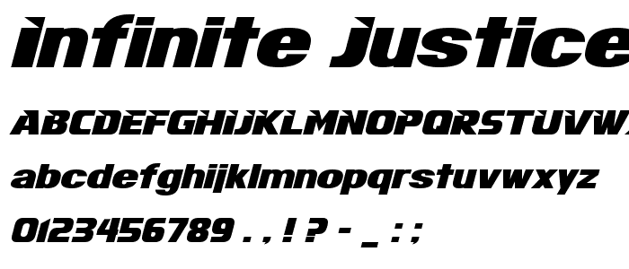 Infinite Justice font